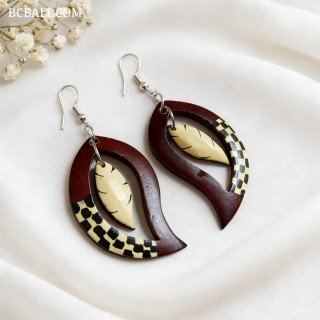 New Design Painting Wood Earrings Premium Handmade